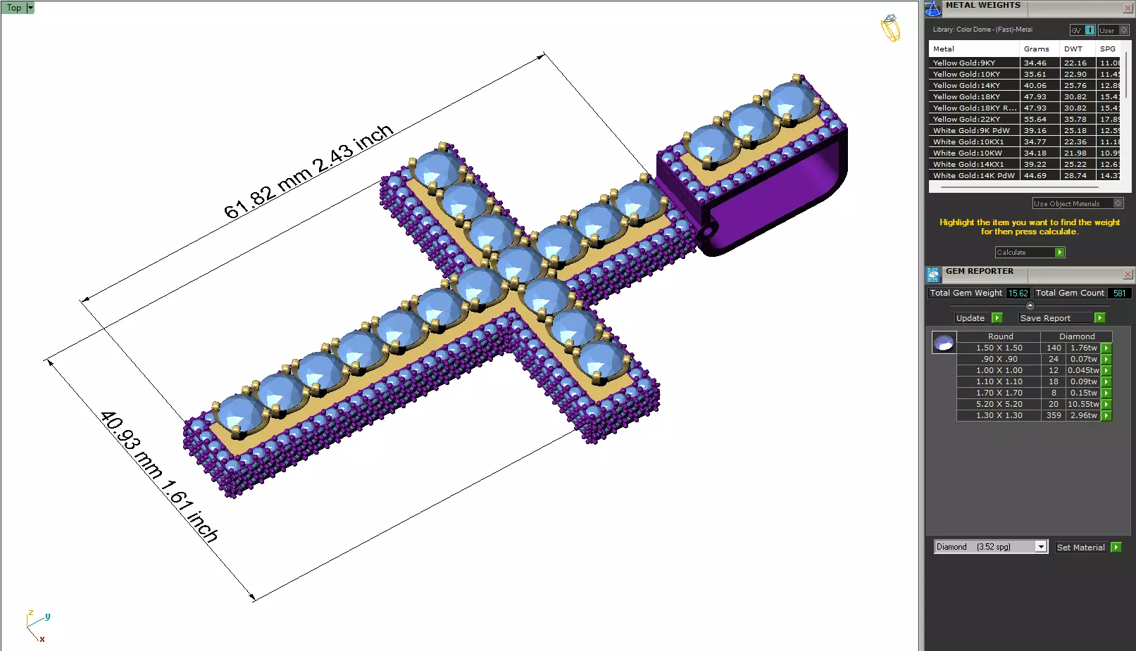 Custom Cross Diamond Pendant - Crucifixion Cross Necklace 3D print model_6