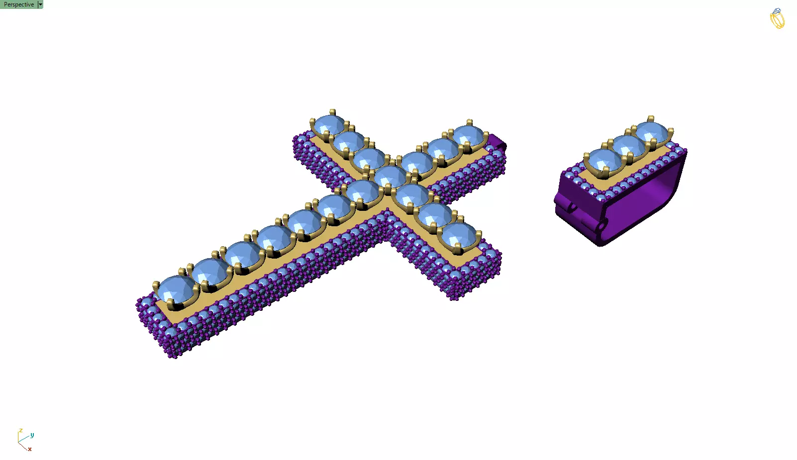 Custom Cross Diamond Pendant - Crucifixion Cross Necklace 3D print model_10