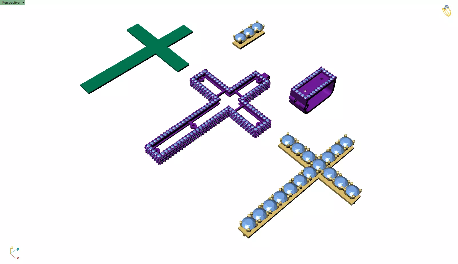 Custom Cross Diamond Pendant - Crucifixion Cross Necklace 3D print model_13