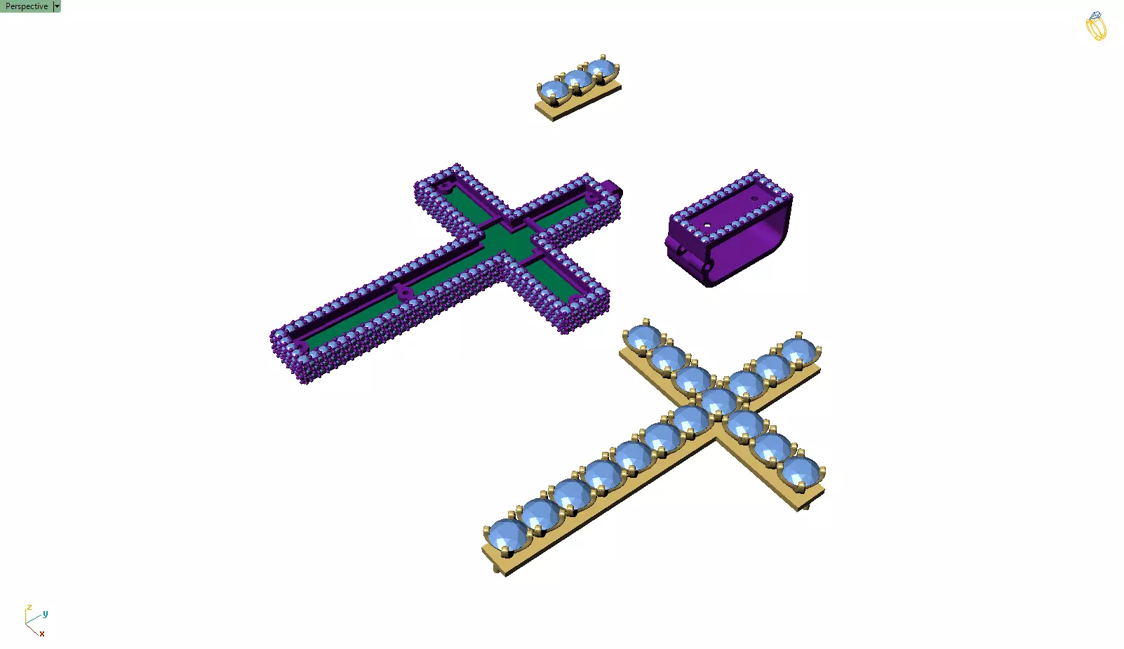 Custom Cross Diamond Pendant - Crucifixion Cross Necklace 3D print model_12