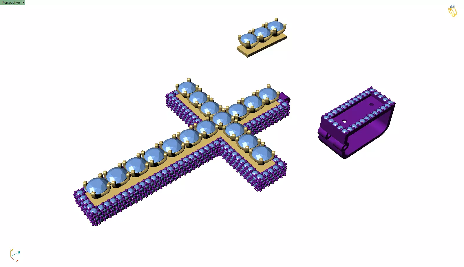 Custom Cross Diamond Pendant - Crucifixion Cross Necklace 3D print model_11