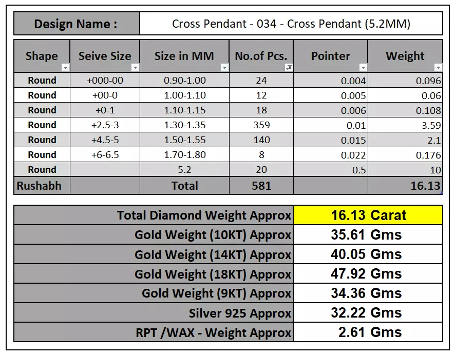 Custom Cross Diamond Pendant - Crucifixion Cross Necklace 3D print model_19