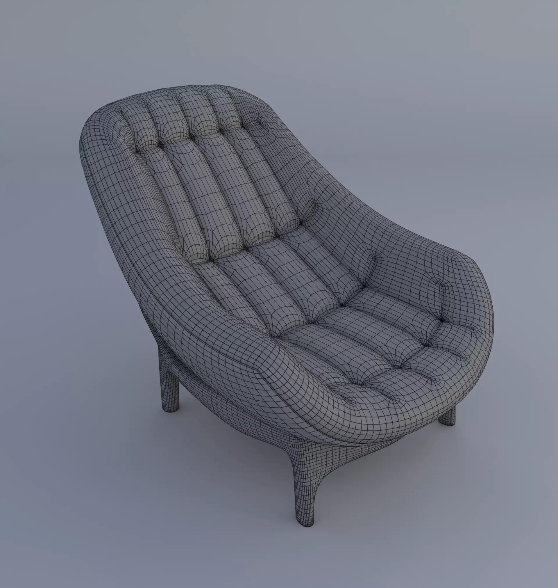 Mid-Century Modern Lounge Chair 3D model_11