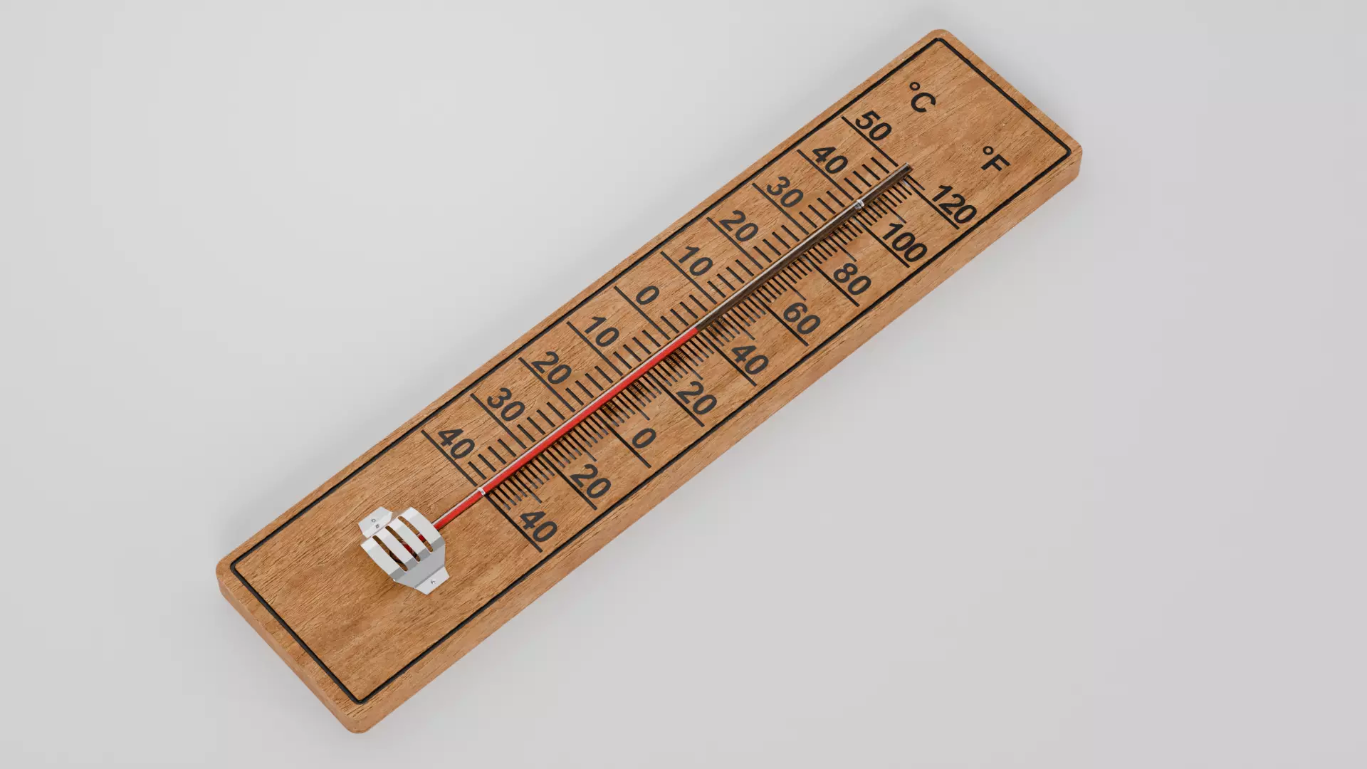 photorealistic wooden wall thermometer 3D model