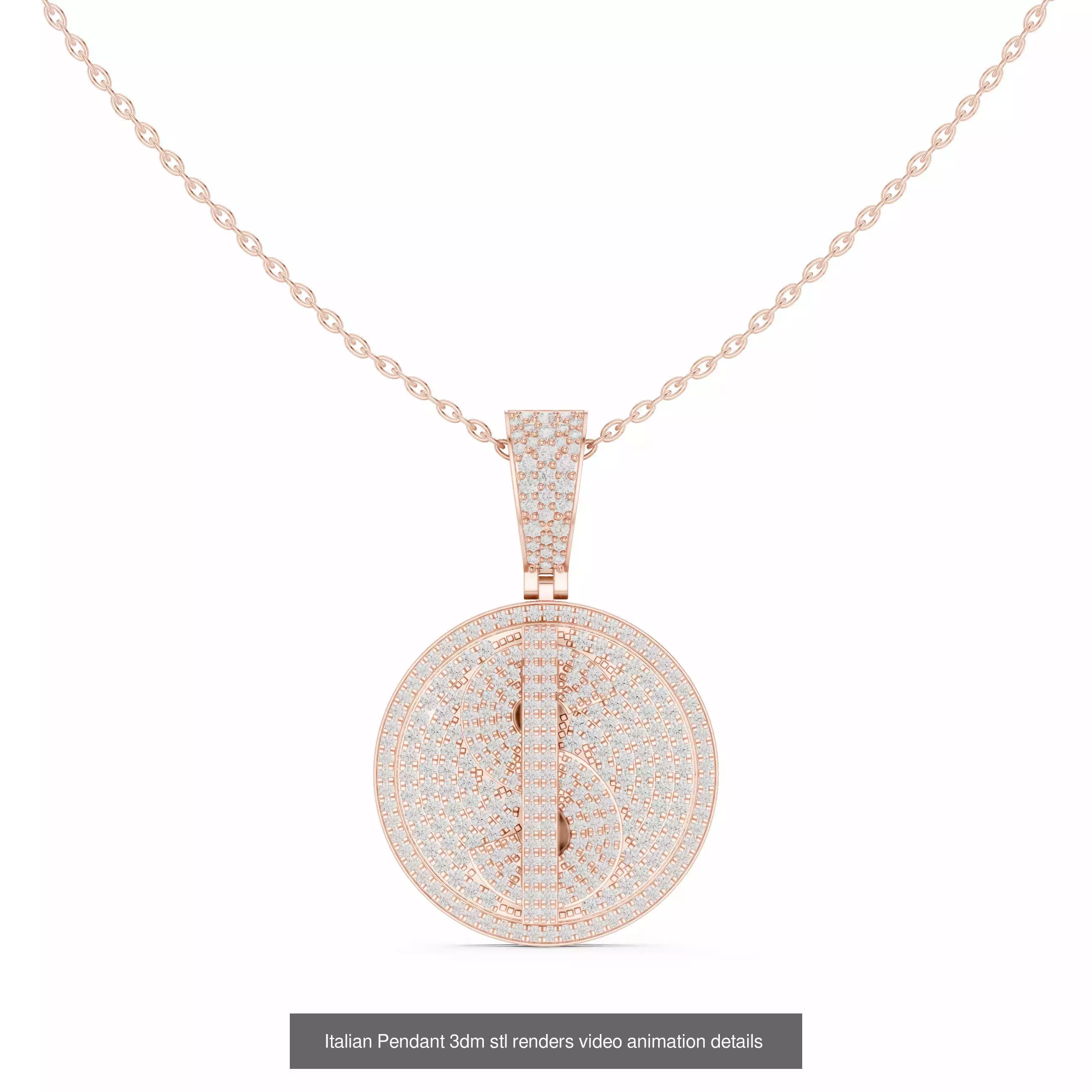 32 Italian Pendants 3dm stl renders video animation details  3D Model Collection_7