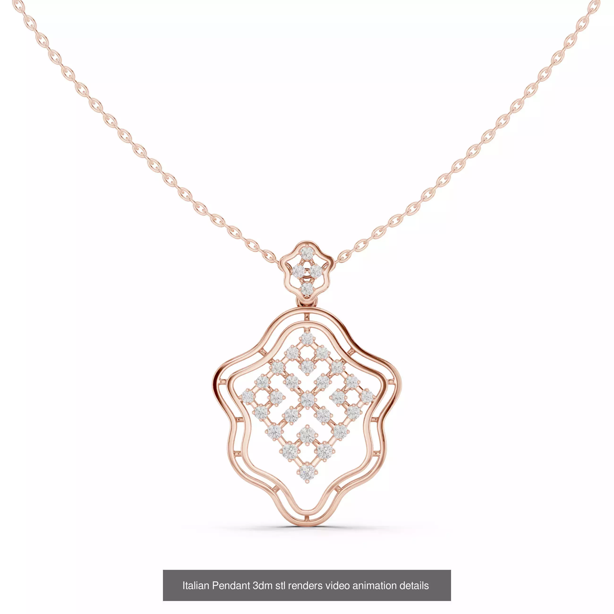 32 Italian Pendants 3dm stl renders video animation details  3D Model Collection_30