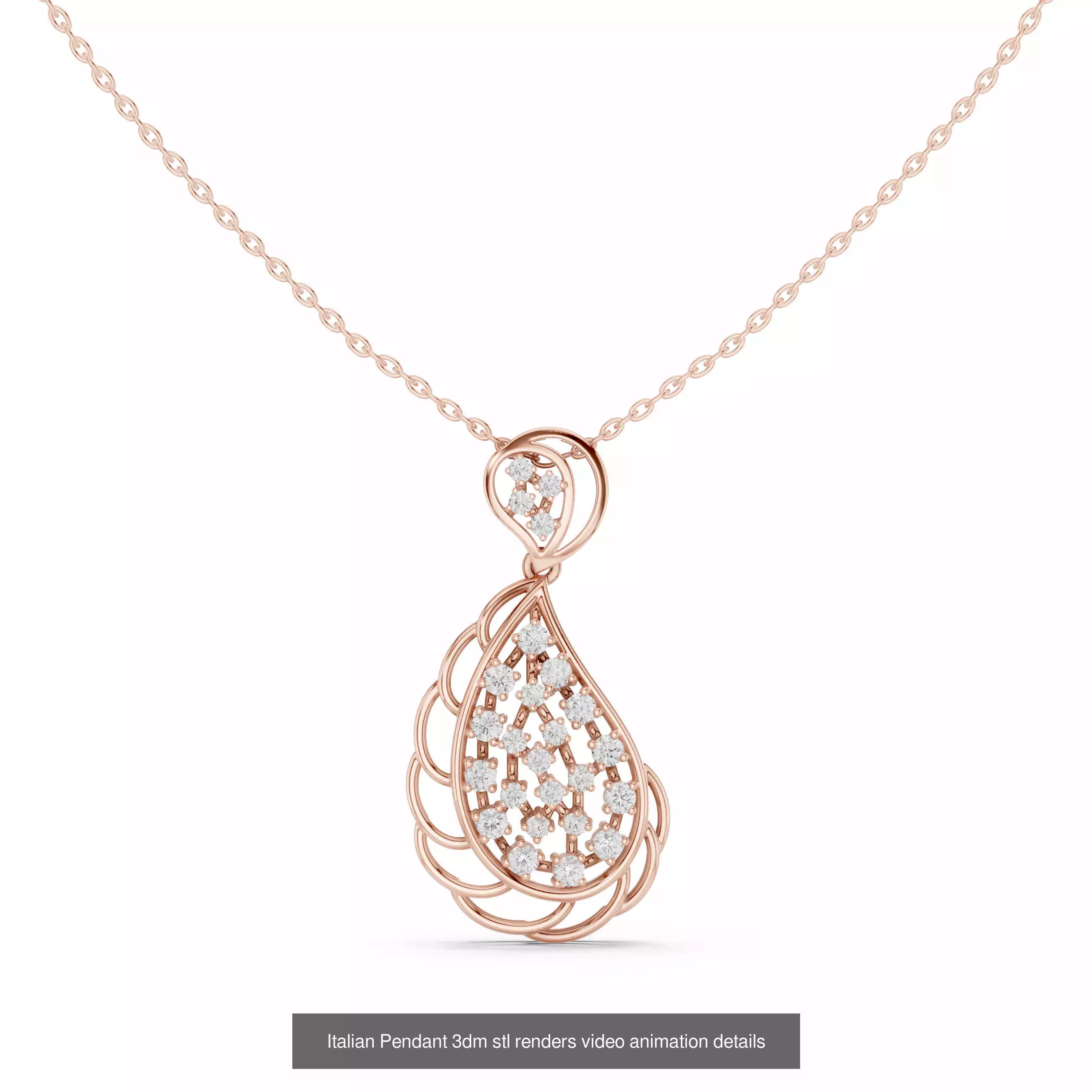 32 Italian Pendants 3dm stl renders video animation details  3D Model Collection_34