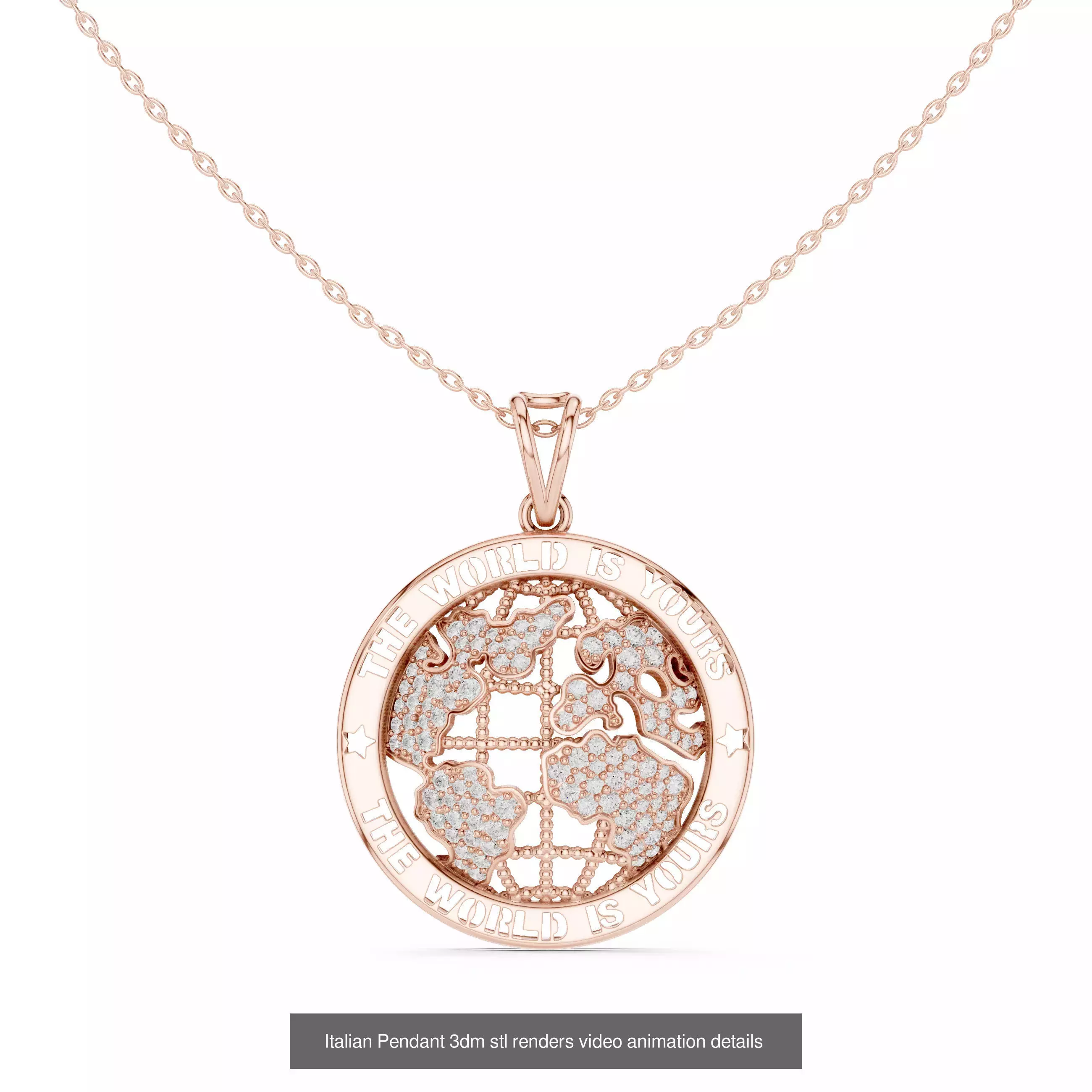 32 Italian Pendants 3dm stl renders video animation details  3D Model Collection_10