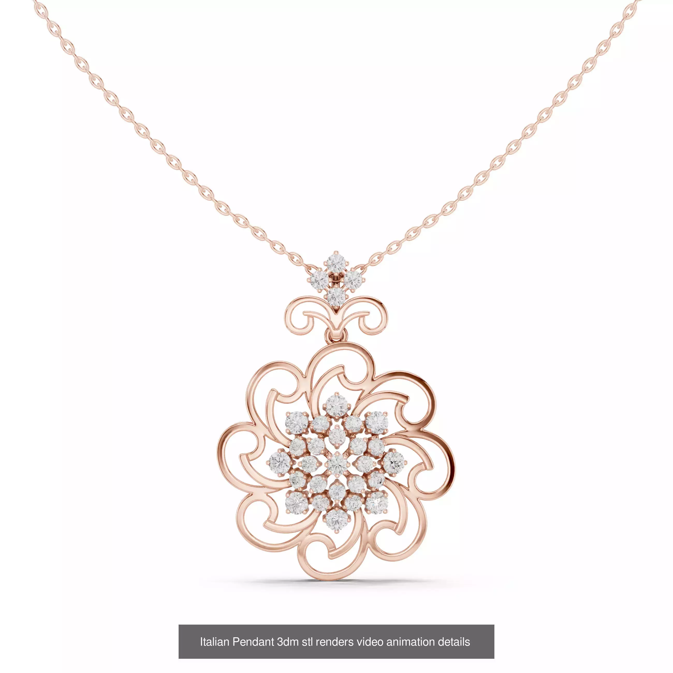 32 Italian Pendants 3dm stl renders video animation details  3D Model Collection_31