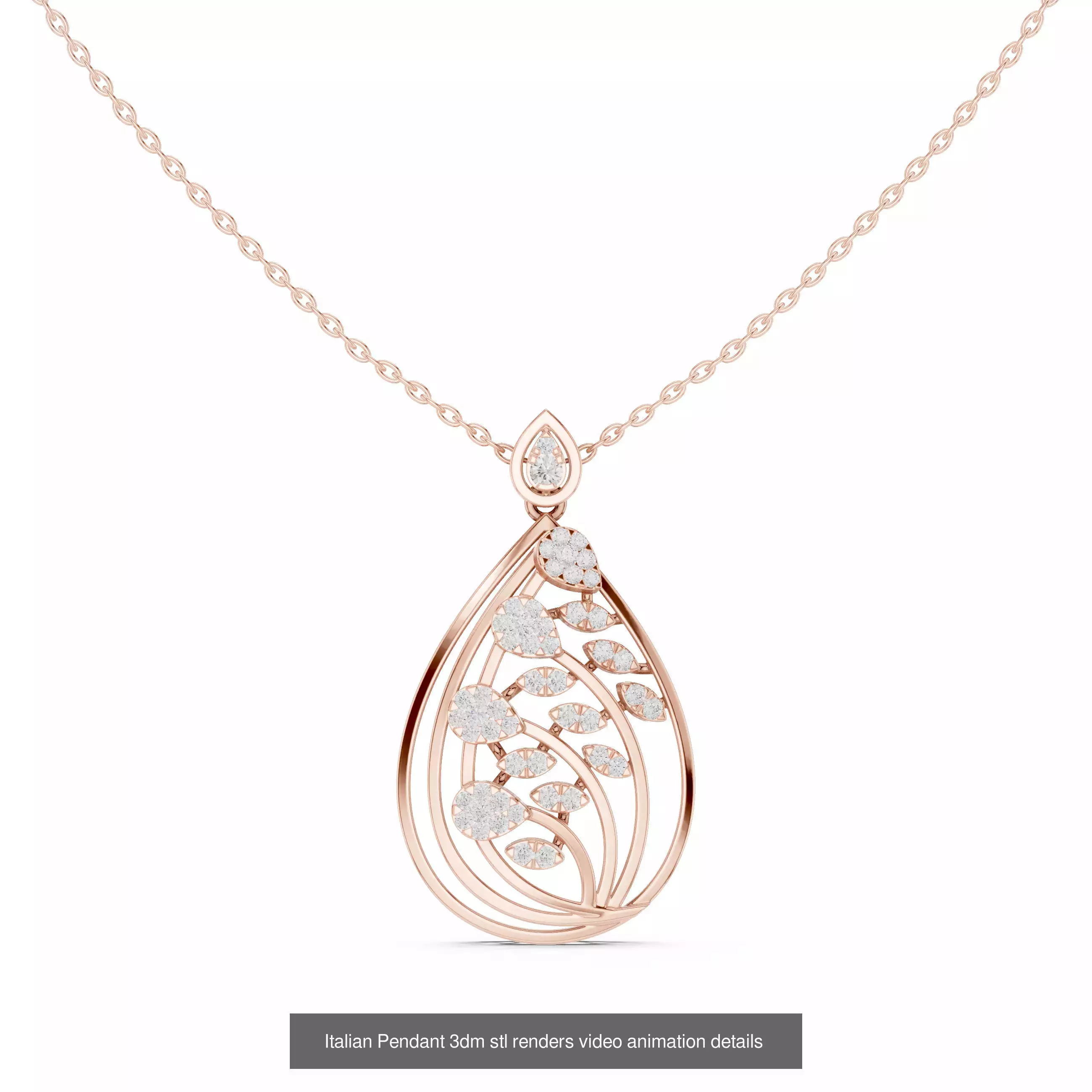 32 Italian Pendants 3dm stl renders video animation details  3D Model Collection_21