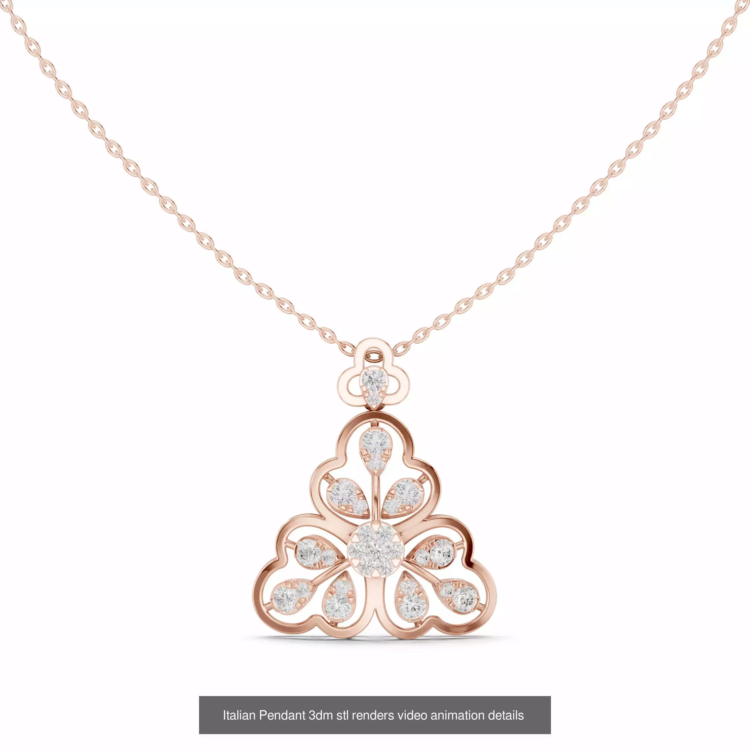 32 Italian Pendants 3dm stl renders video animation details  3D Model Collection_26