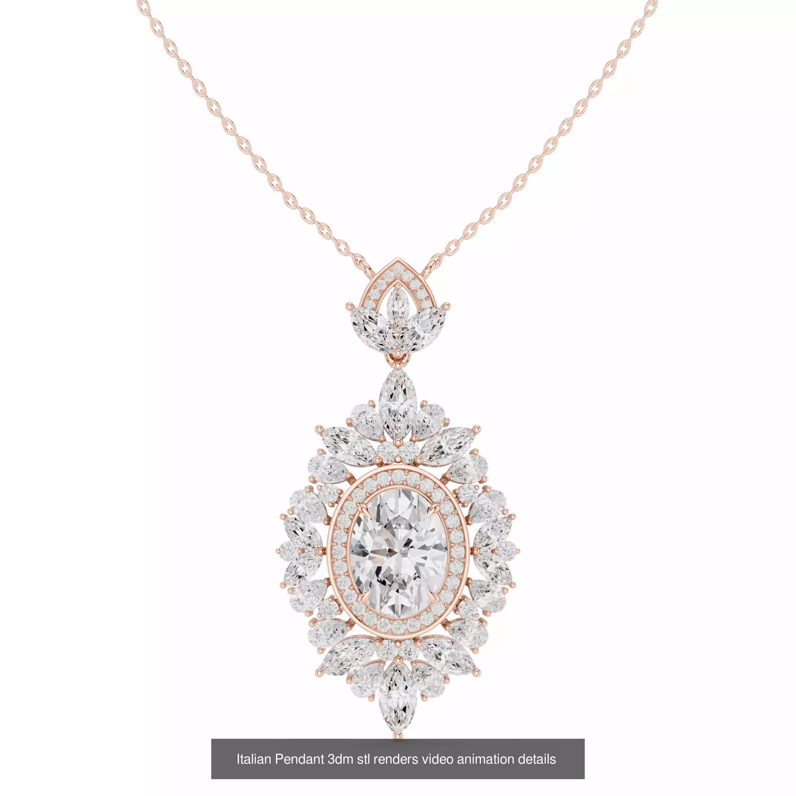 32 Italian Pendants 3dm stl renders video animation details  3D Model Collection_15