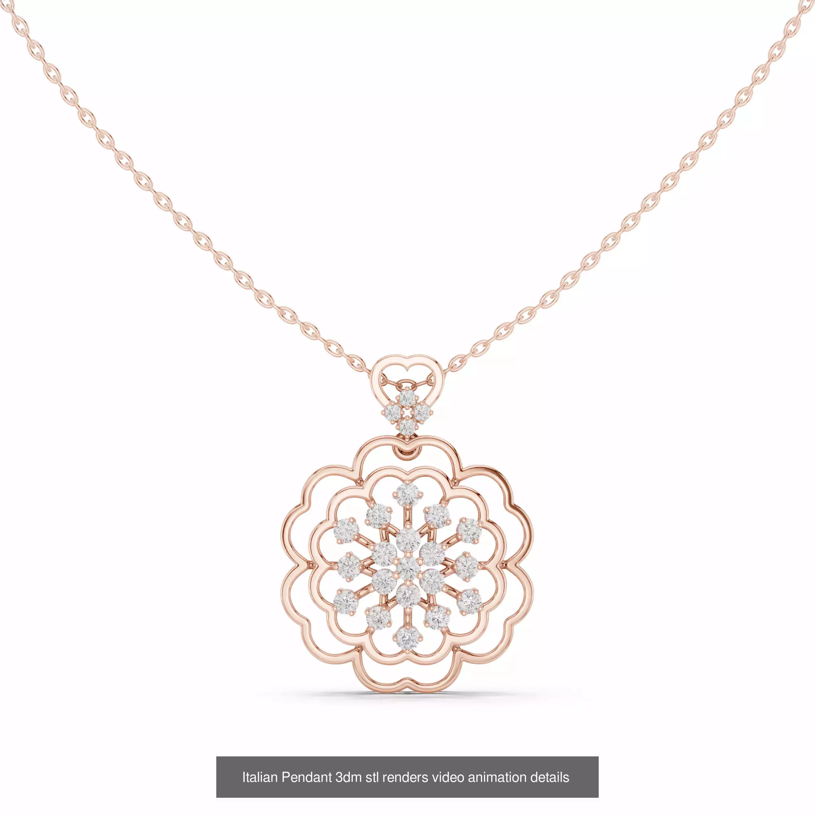 32 Italian Pendants 3dm stl renders video animation details  3D Model Collection_35