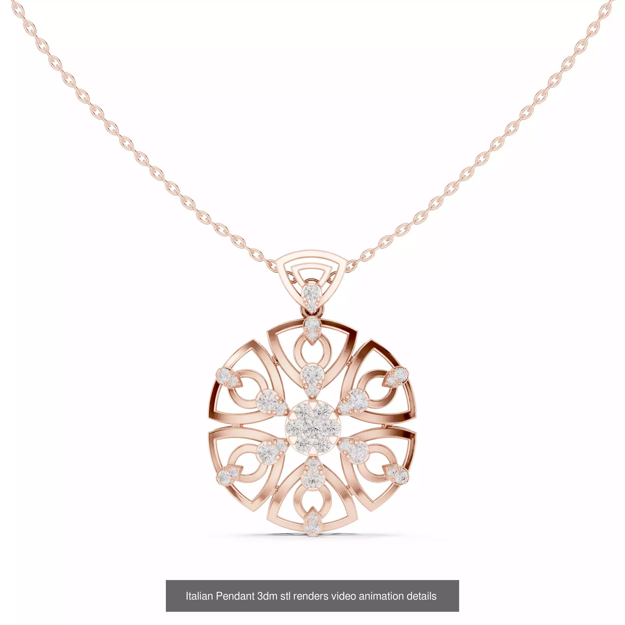 32 Italian Pendants 3dm stl renders video animation details  3D Model Collection_22