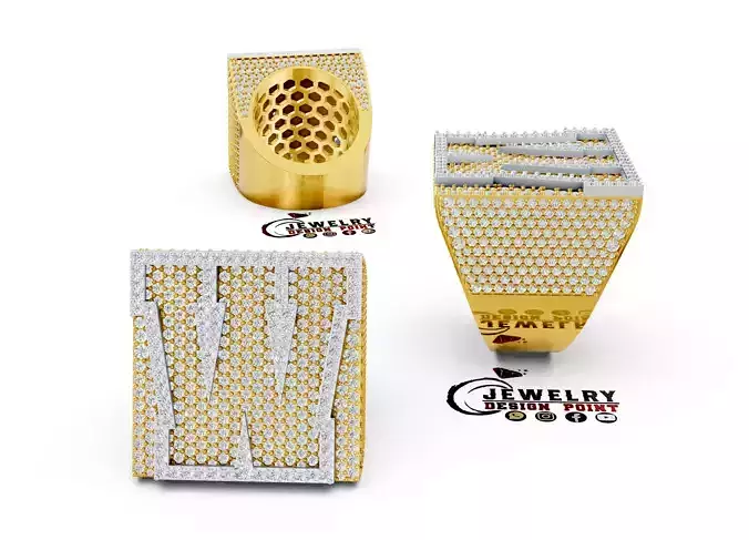 Custom Initial A to Z Letter Diamond Ring - Alphabet Rings