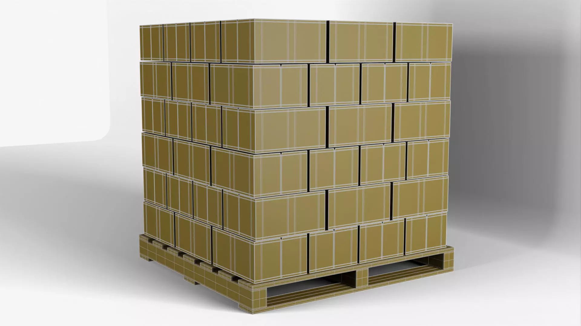 Wooden Pallet with Bricks 2 3D model_14
