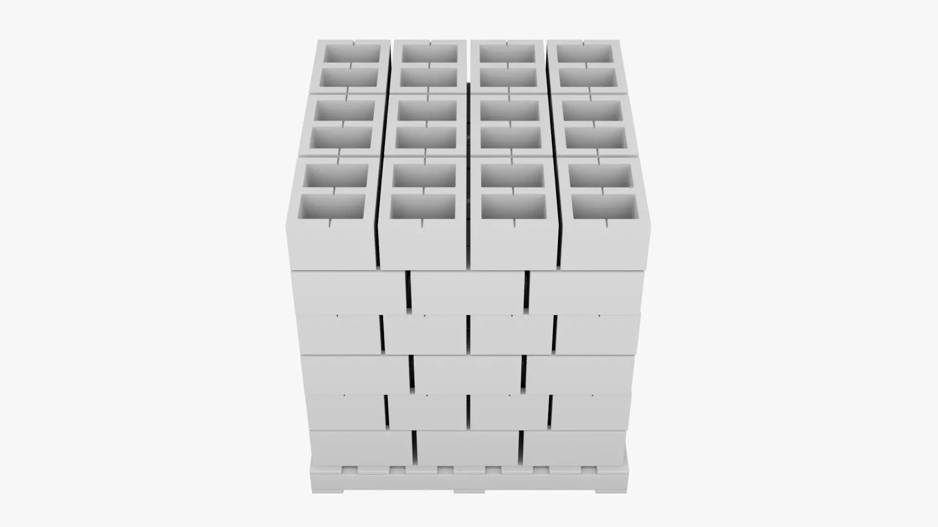 Wooden Pallet with Bricks 2 3D model_8