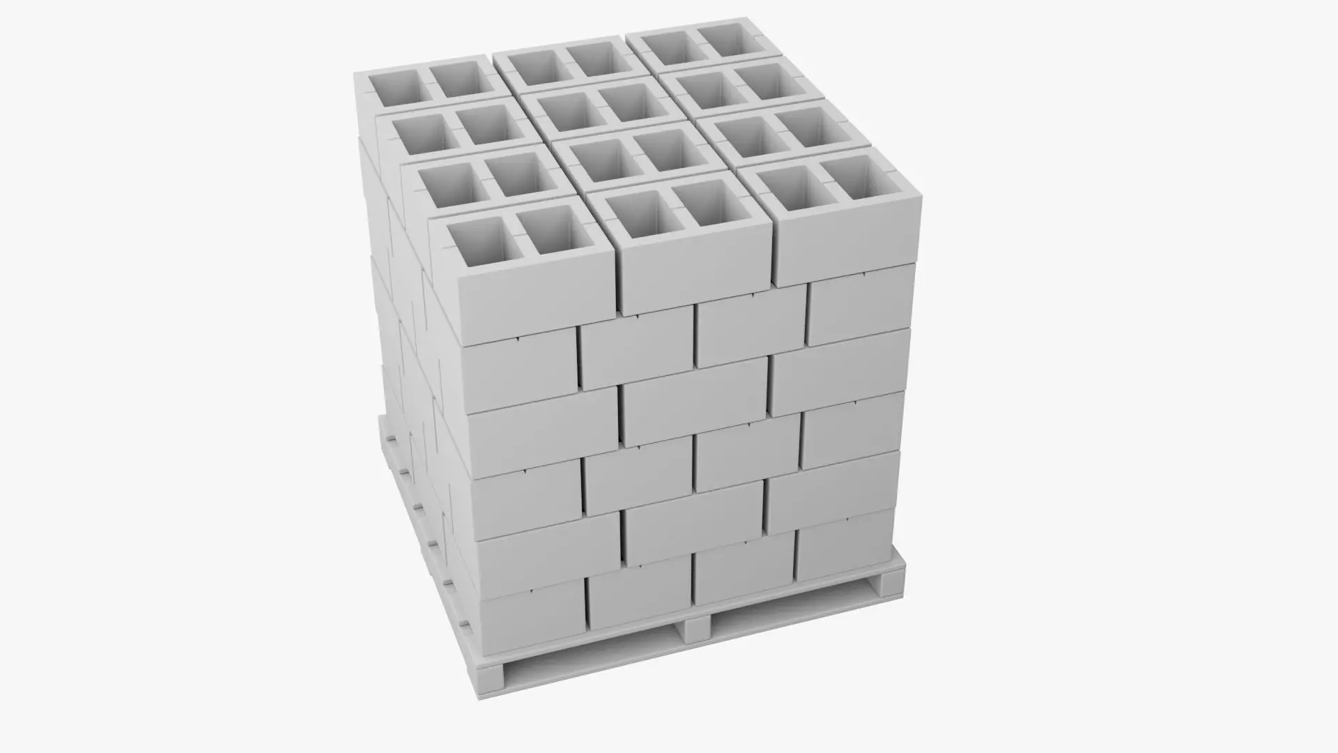 Wooden Pallet with Bricks 2 3D model_7