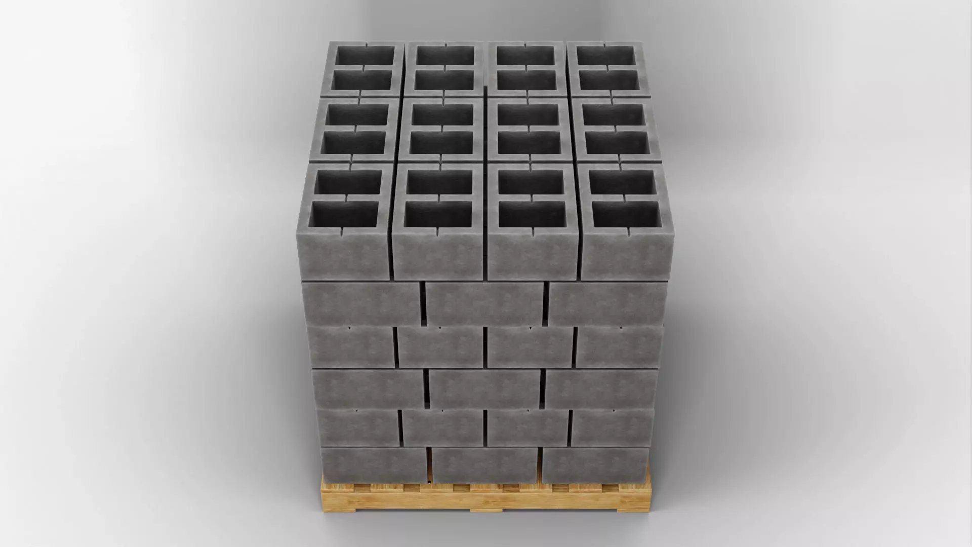Wooden Pallet with Bricks 2 3D model_3