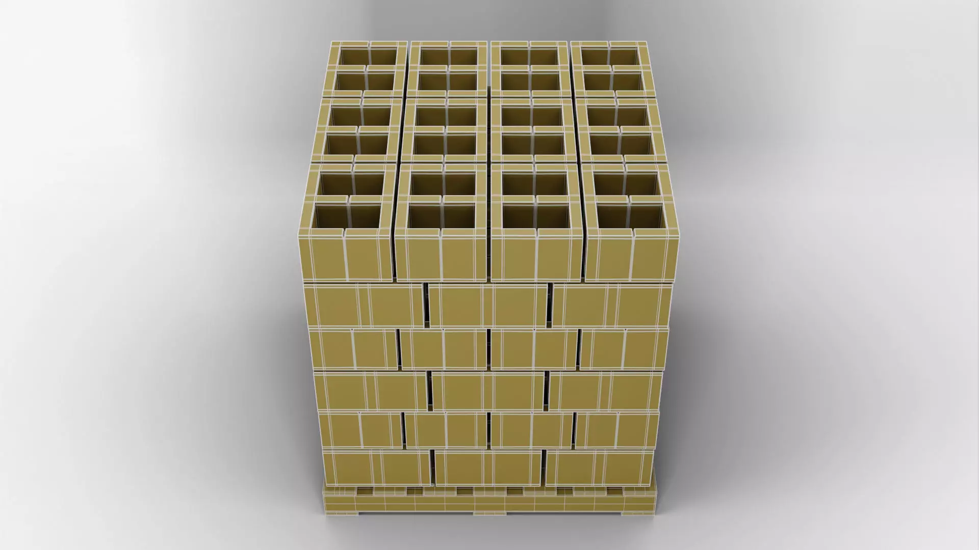 Wooden Pallet with Bricks 2 3D model_13