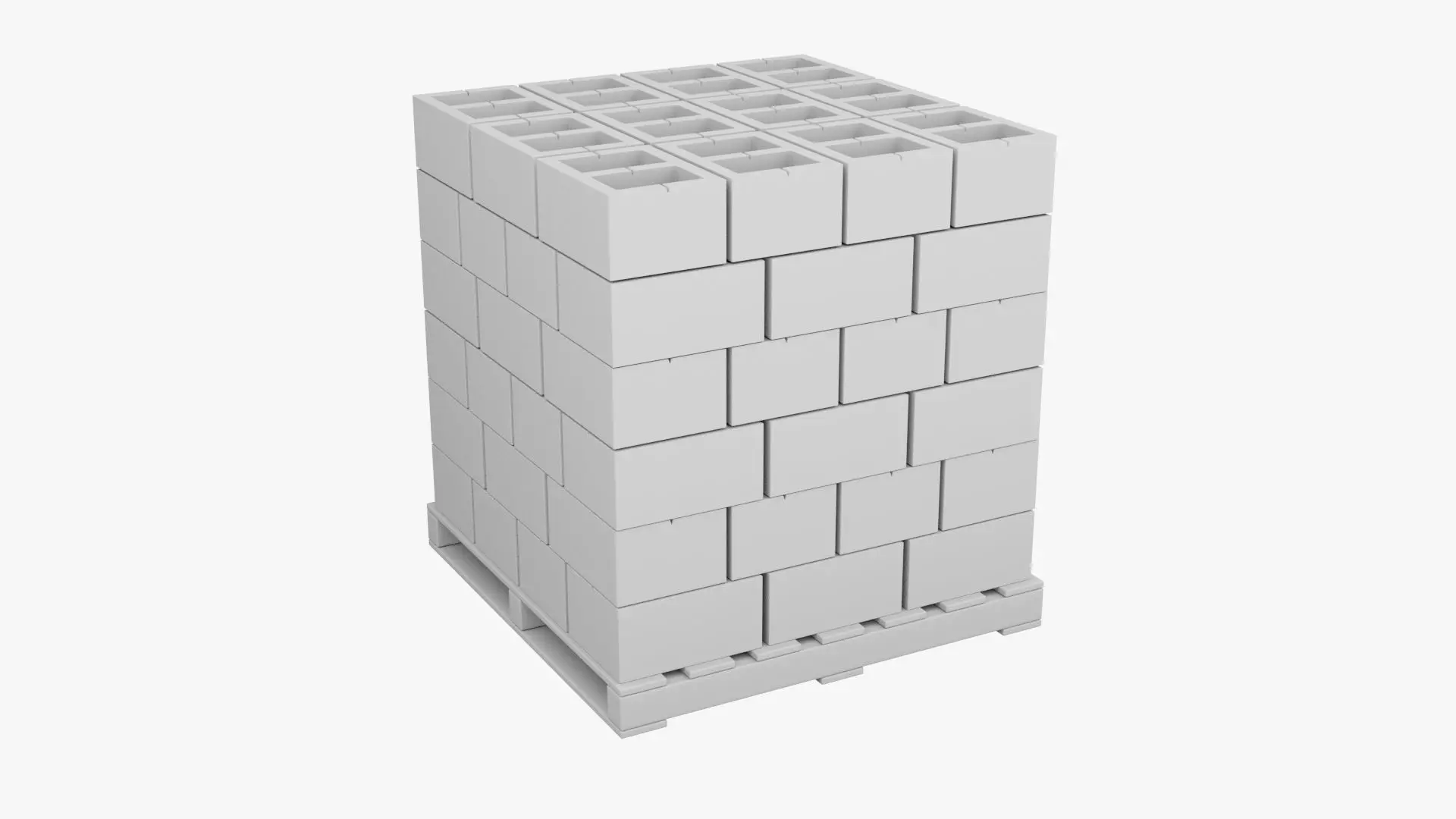 Wooden Pallet with Bricks 2 3D model_5