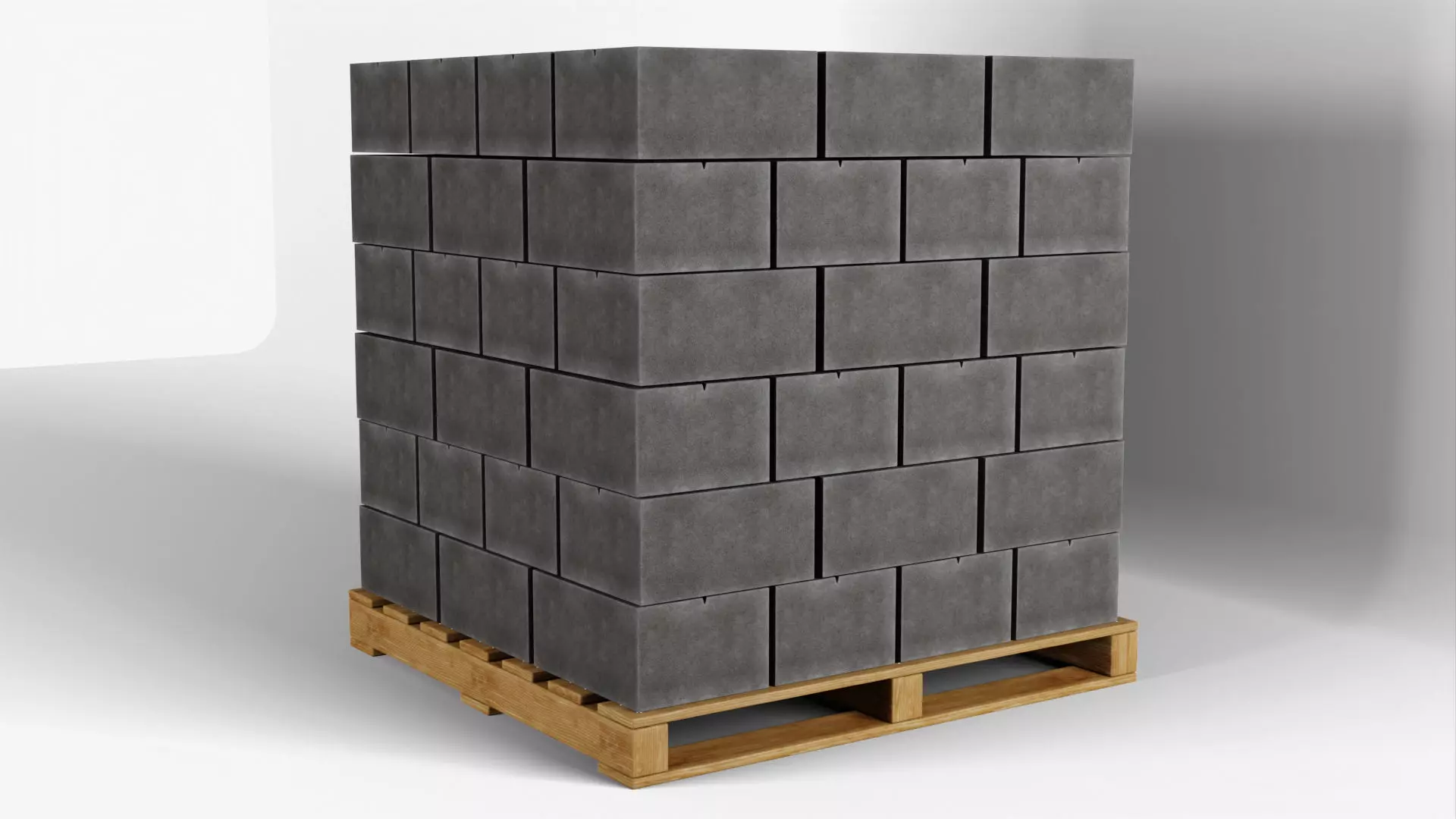 Wooden Pallet with Bricks 2 3D model_4