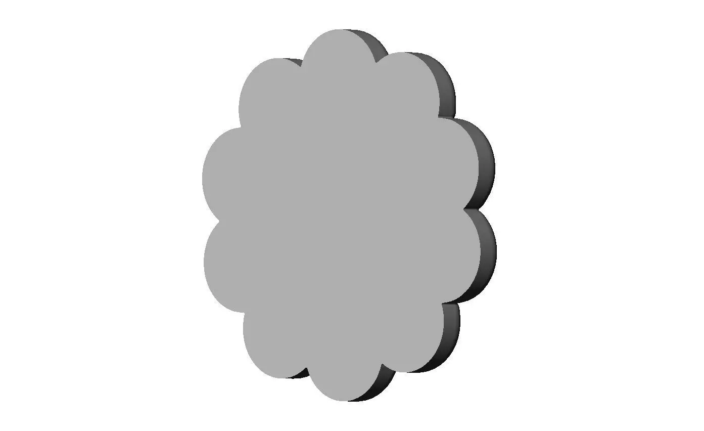 Round eternity floral carving scroll frame rosette relief 3D print model_4