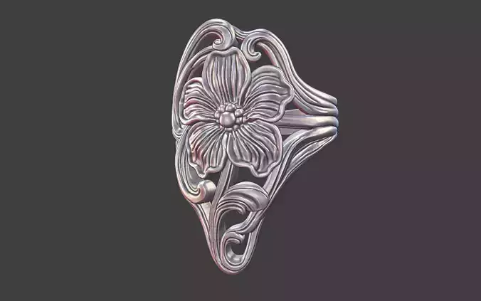 art nouveau floral ring v1 nature inspired