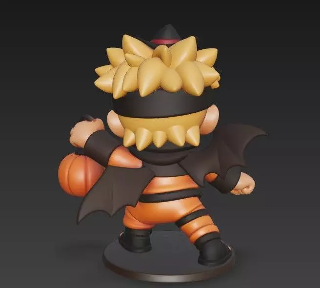 Chibi Naruto  Pumpkin Rasengan Halloween Edition 3D print model_4