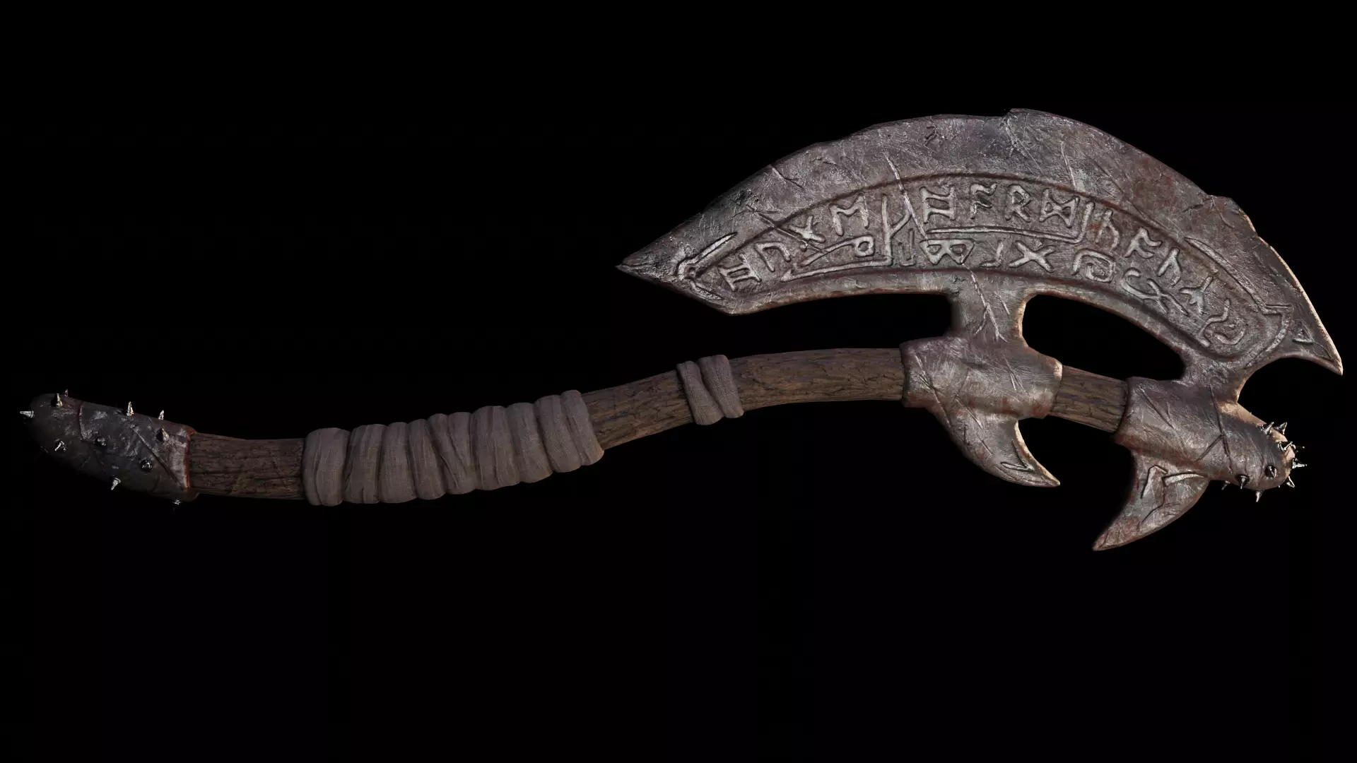 Viking axe - medival axe - dwarf axe - battle axe Low-poly 3D model
