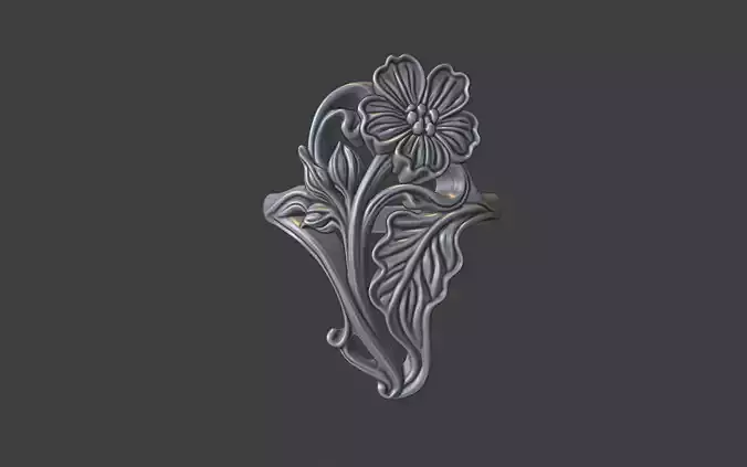 art nouveau floral ring v2 nature inspired