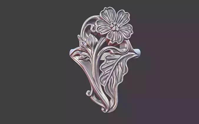 art nouveau floral ring v2 nature inspired