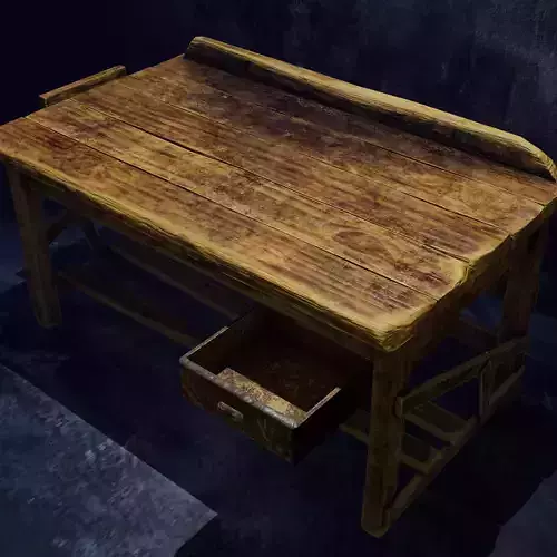 Realistic Wooden Work Table - Work Bench - PBR Furniture
