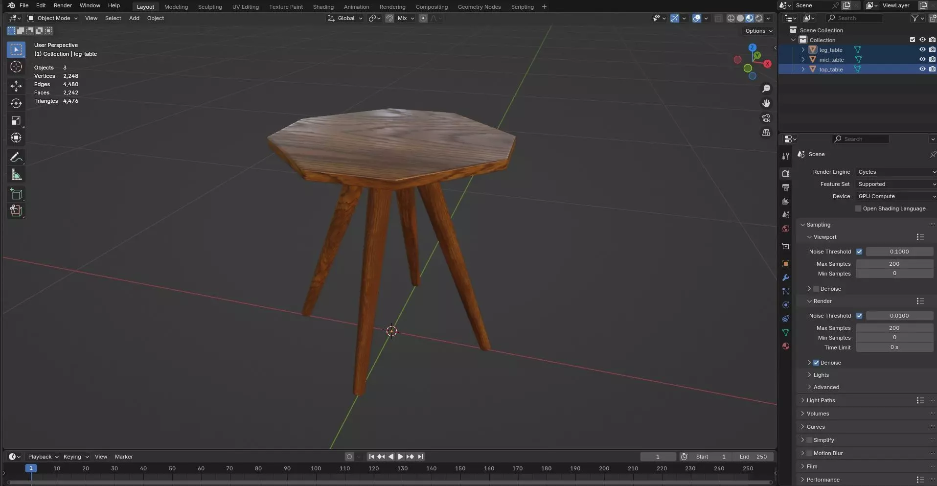 Octagon Table CG81 3D model_8