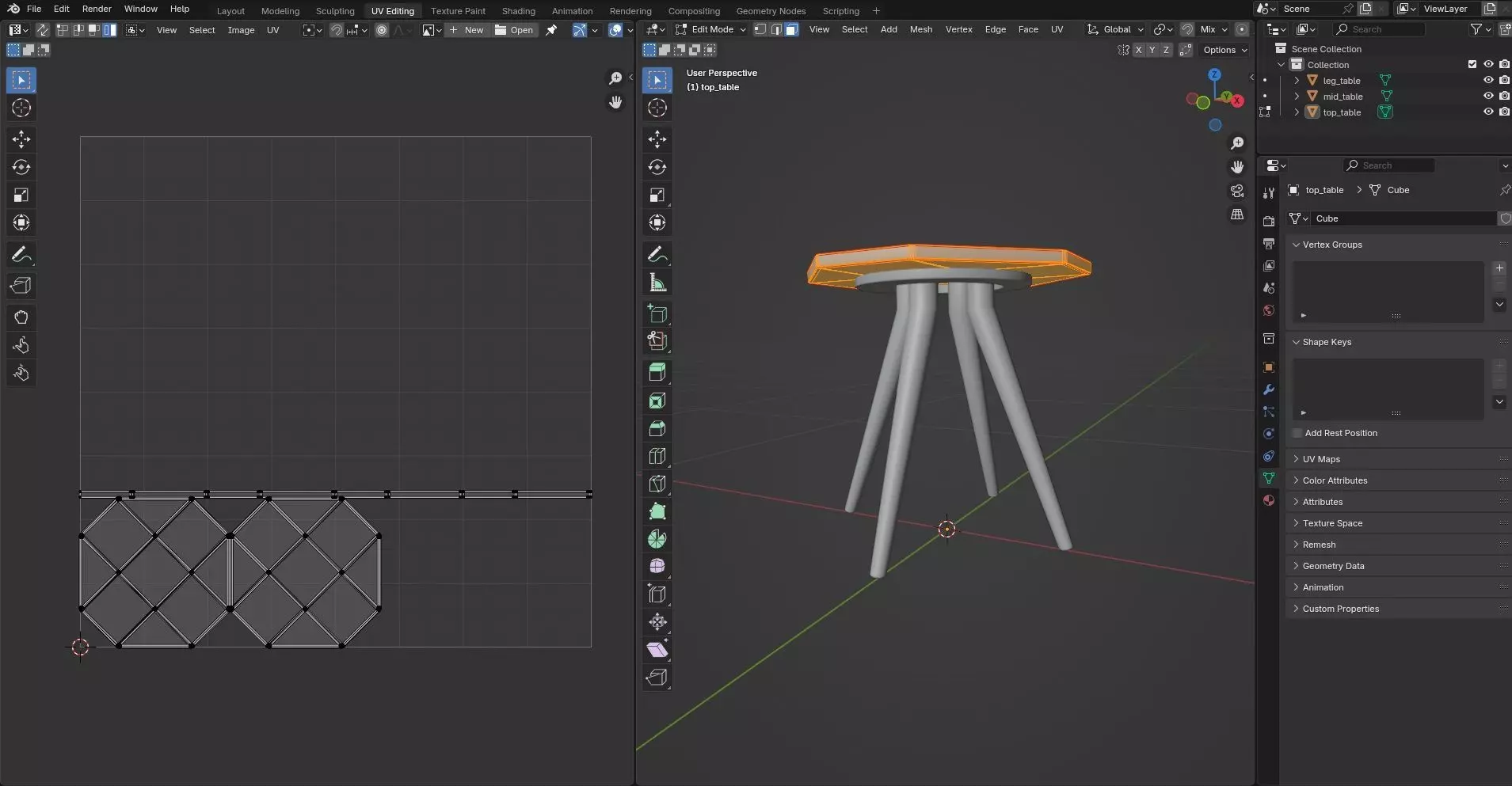 Octagon Table CG81 3D model_9