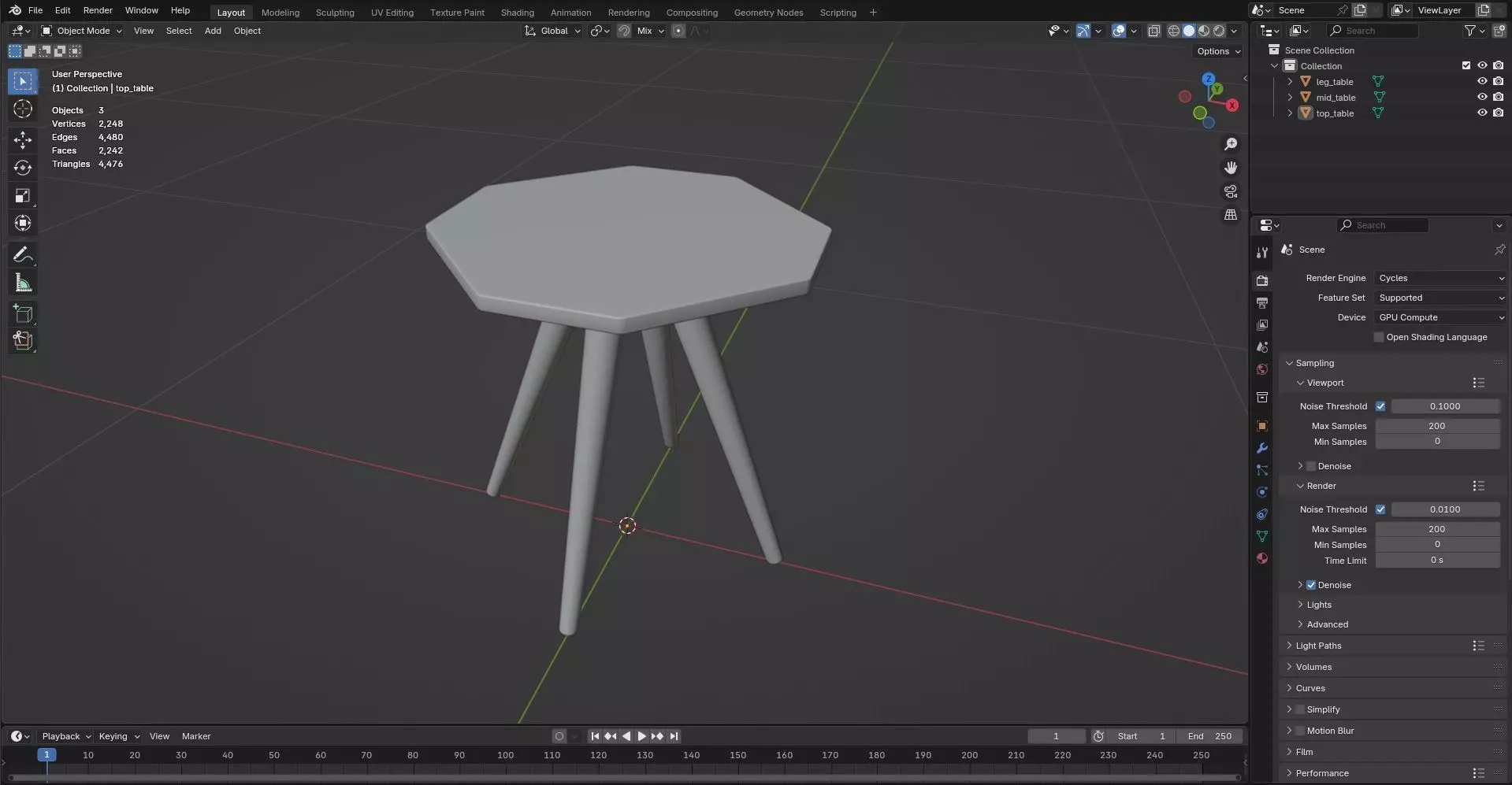Octagon Table CG81 3D model_7