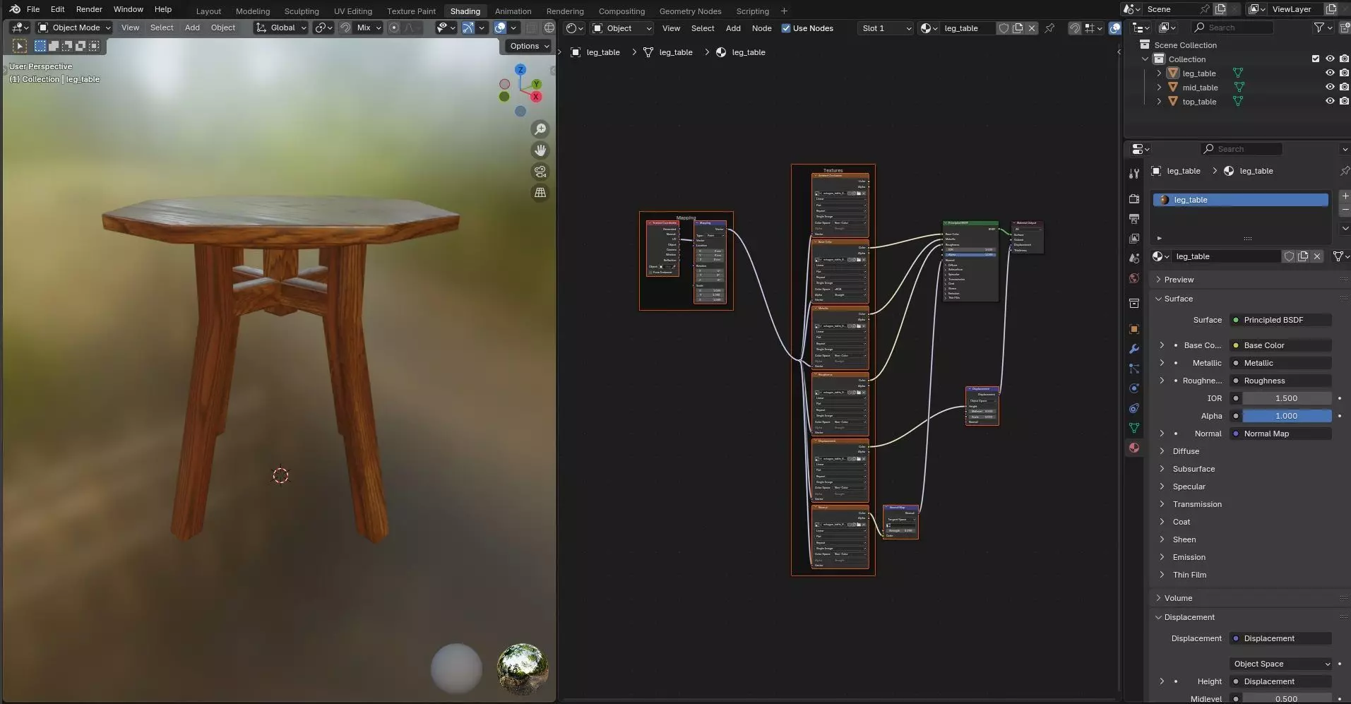 Octagon Table CG82 3D model_11