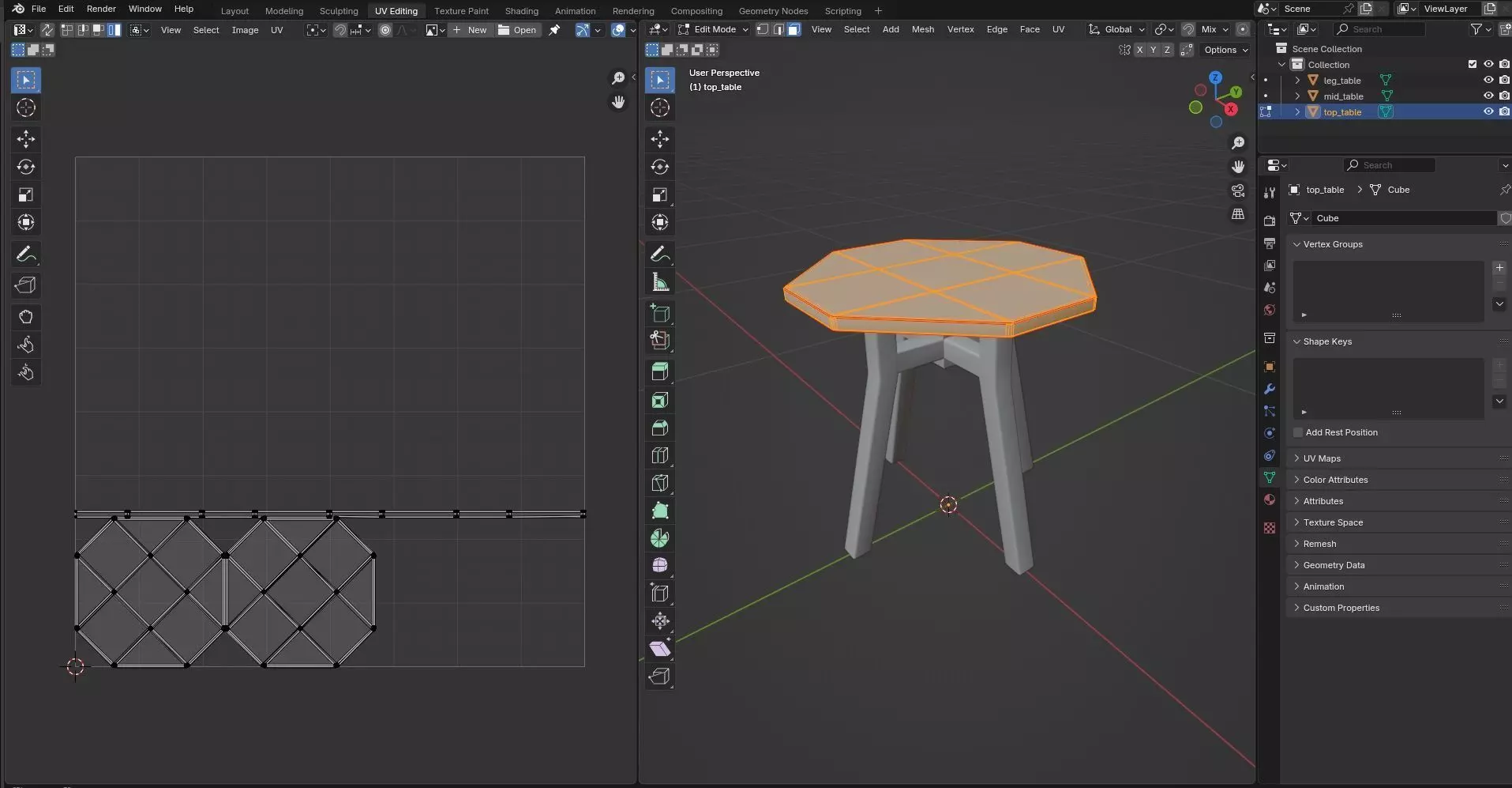 Octagon Table CG82 3D model_10
