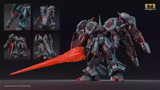 XC06 Scarab - Original Lowpoly Mecha -  Rigged and Animated