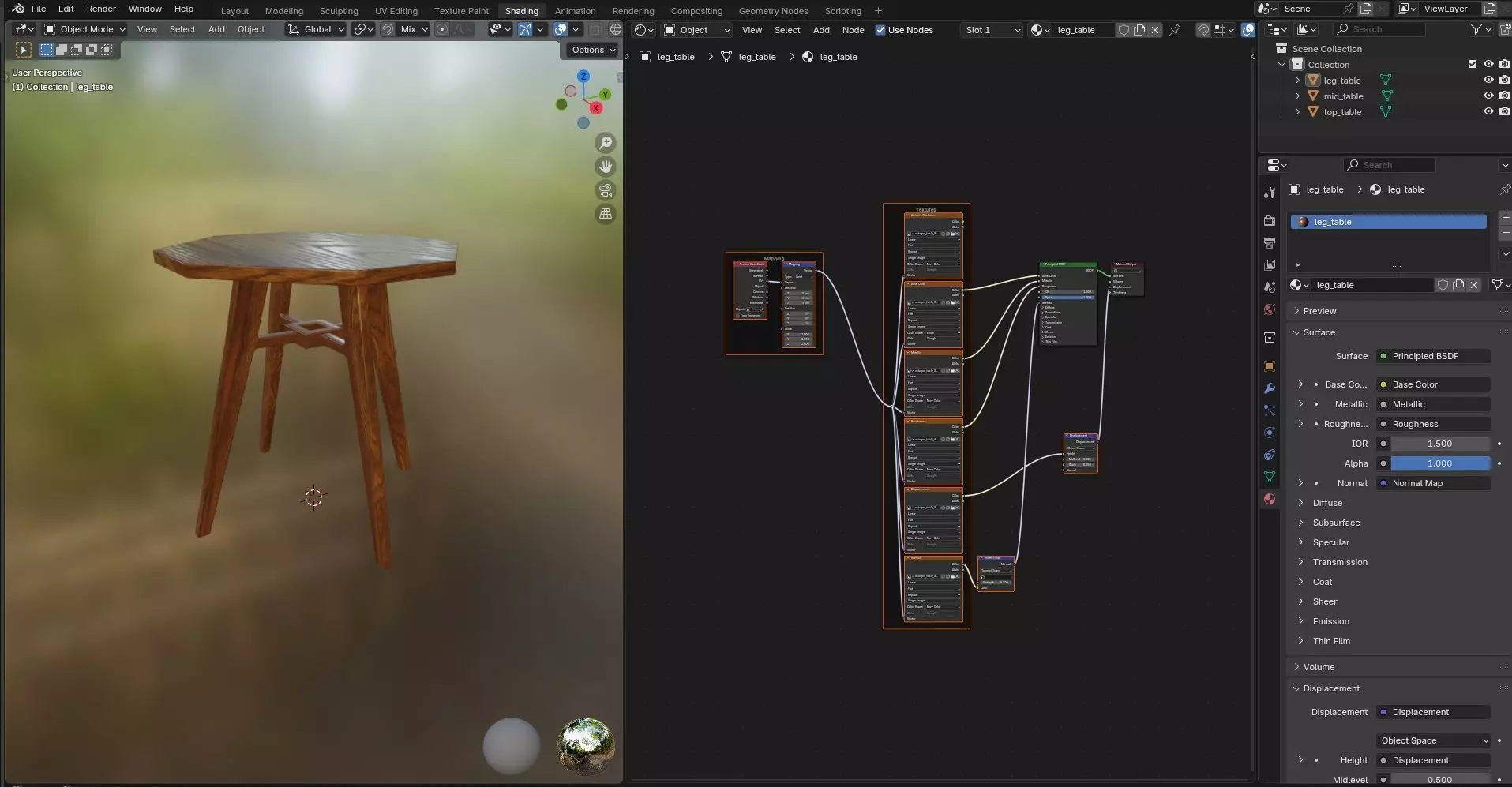 Octagon Table CG83 3D model_11