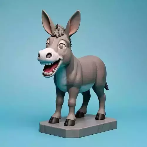 2307 Laughing Donkey  3D Printed Full  Figure Statue