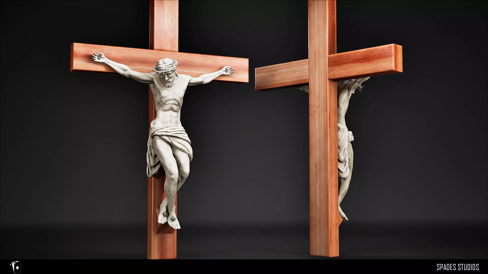 Christ on The Cross Low-poly 3D model_5