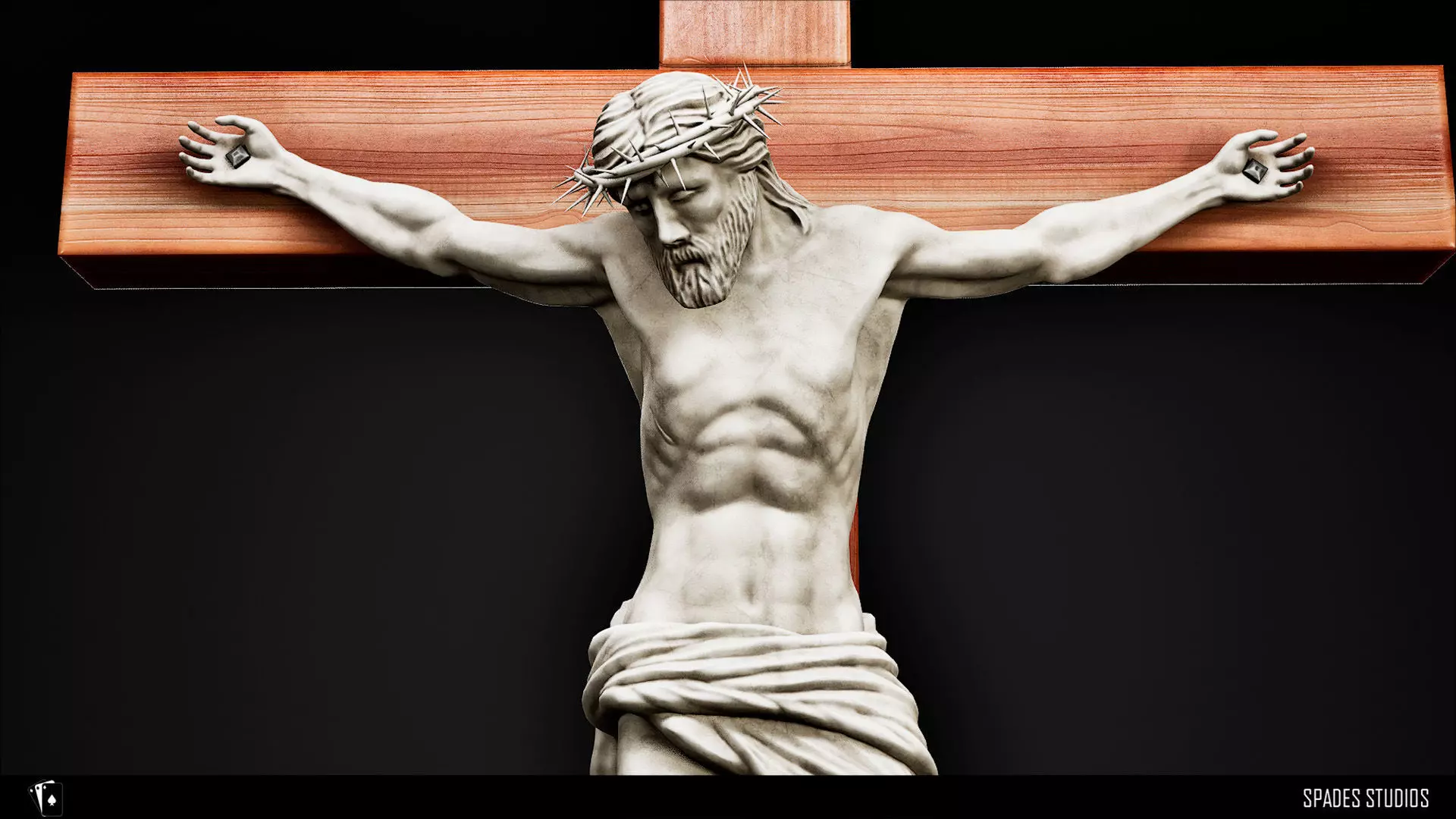 Christ on The Cross Low-poly 3D model_3