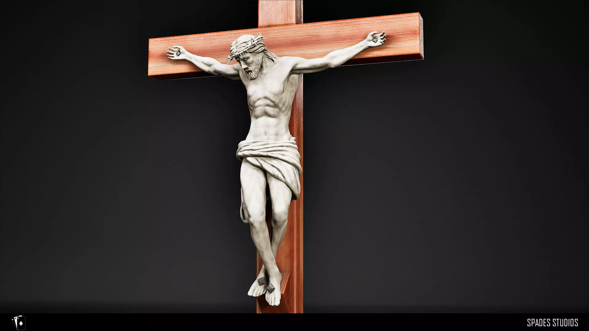 Christ on The Cross Low-poly 3D model_1