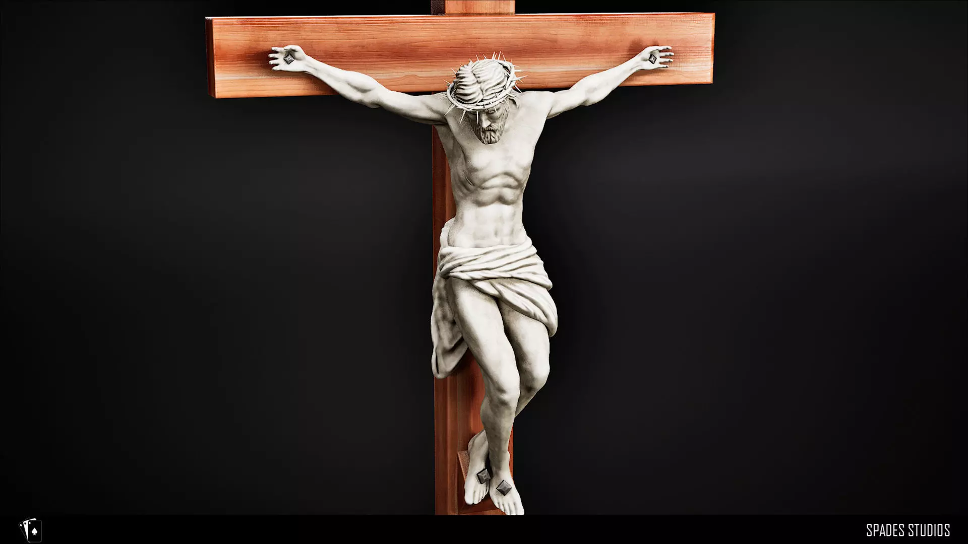 Christ on The Cross Low-poly 3D model_2