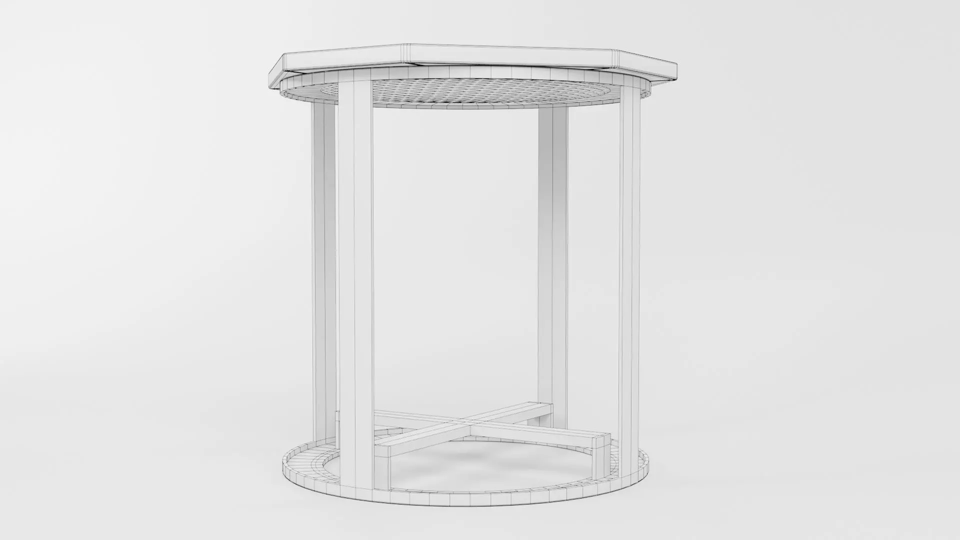 Octagon Table CG84 3D model_5