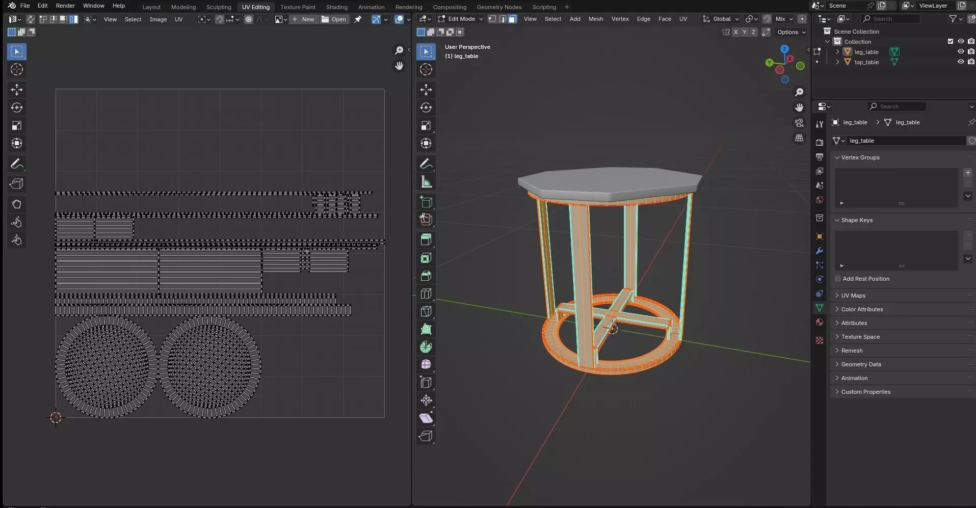 Octagon Table CG84 3D model_9