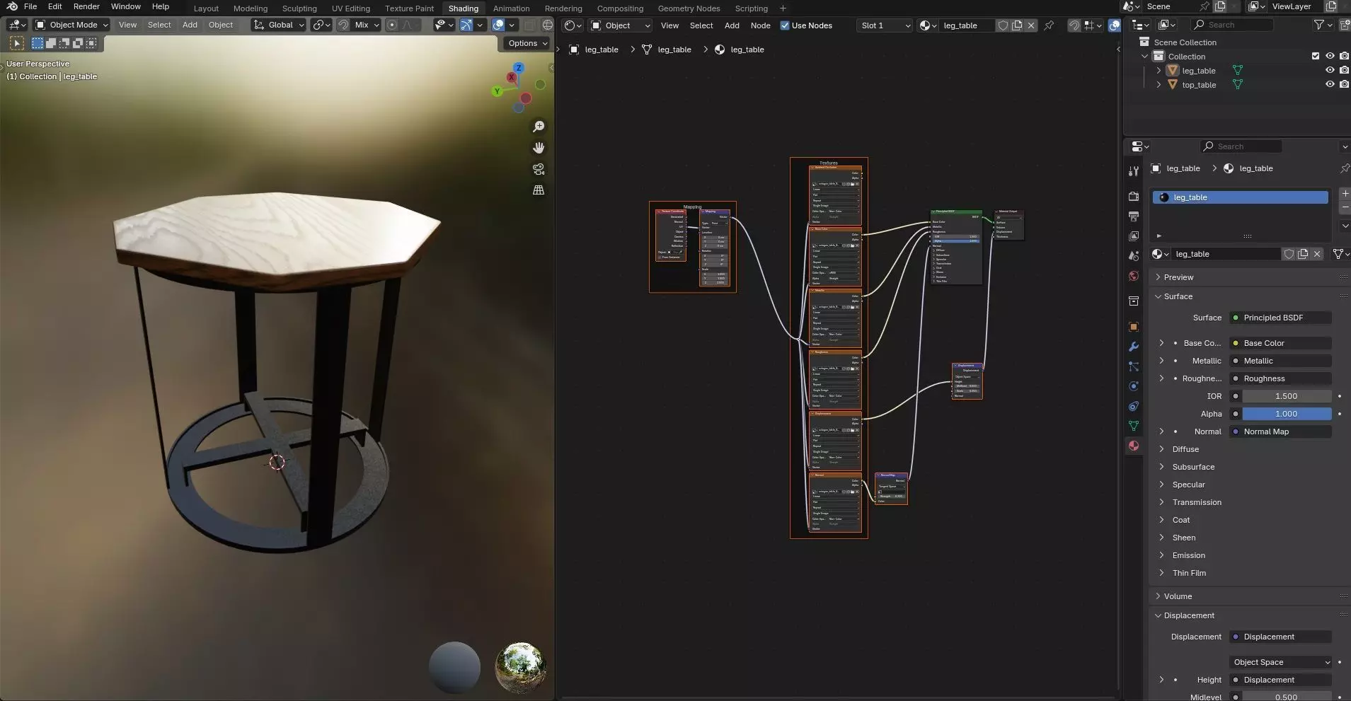 Octagon Table CG84 3D model_11