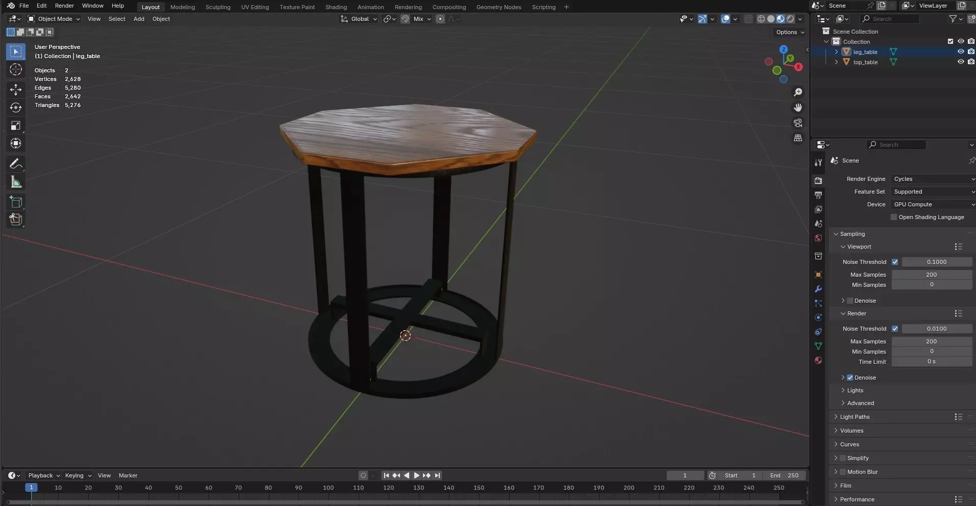 Octagon Table CG84 3D model_8