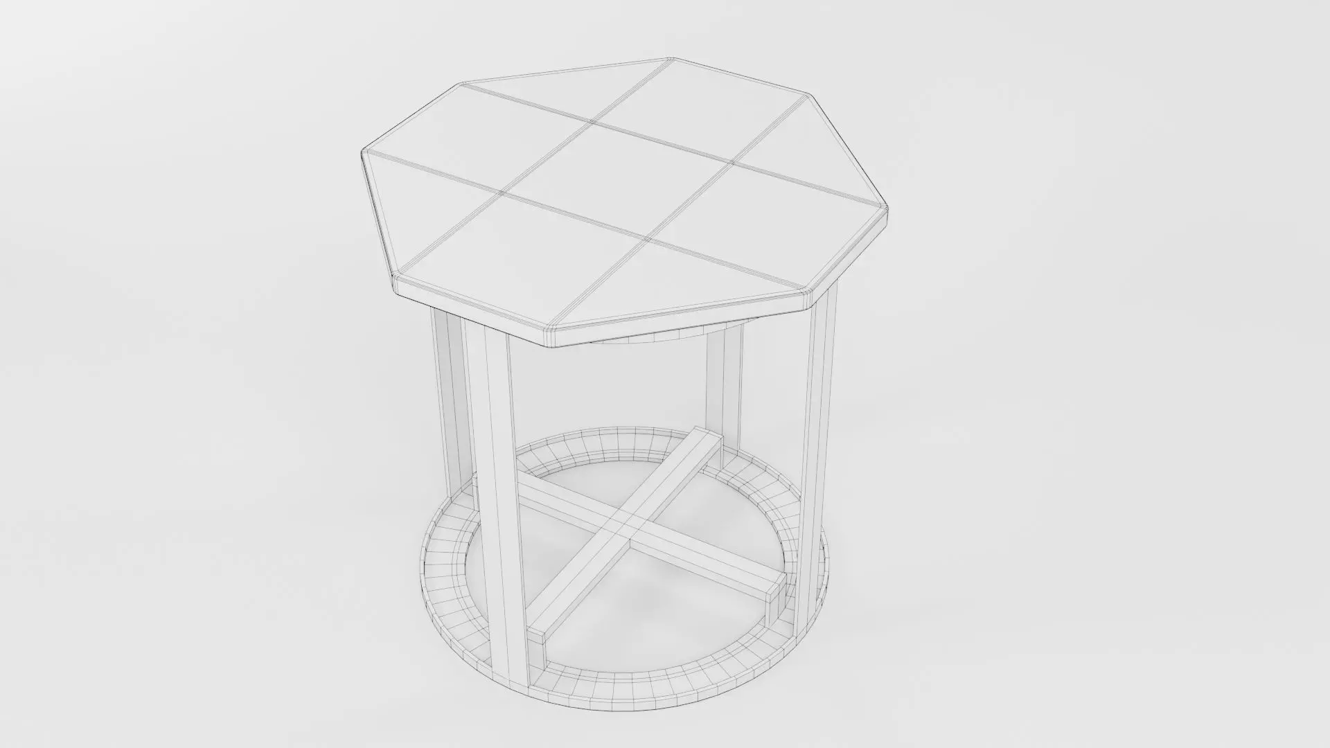 Octagon Table CG84 3D model_6